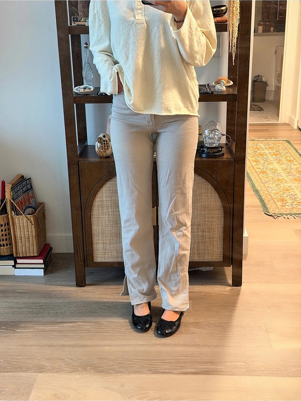 MOTEL Straight Leg Trousers in Gray Size Small Like New